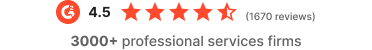 4.5 out of 5 stars on G2, trusted by 3000+ professional services firms