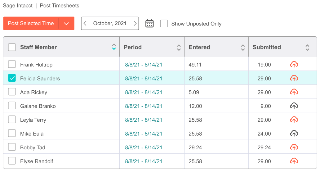 Tie in timesheets.