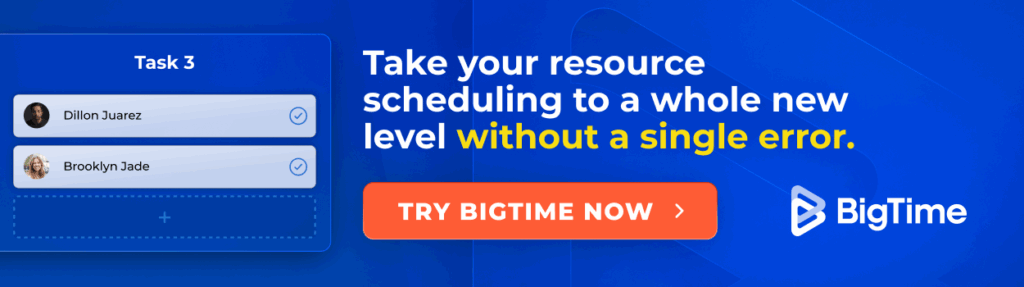 Resource scheduling in BigTime
