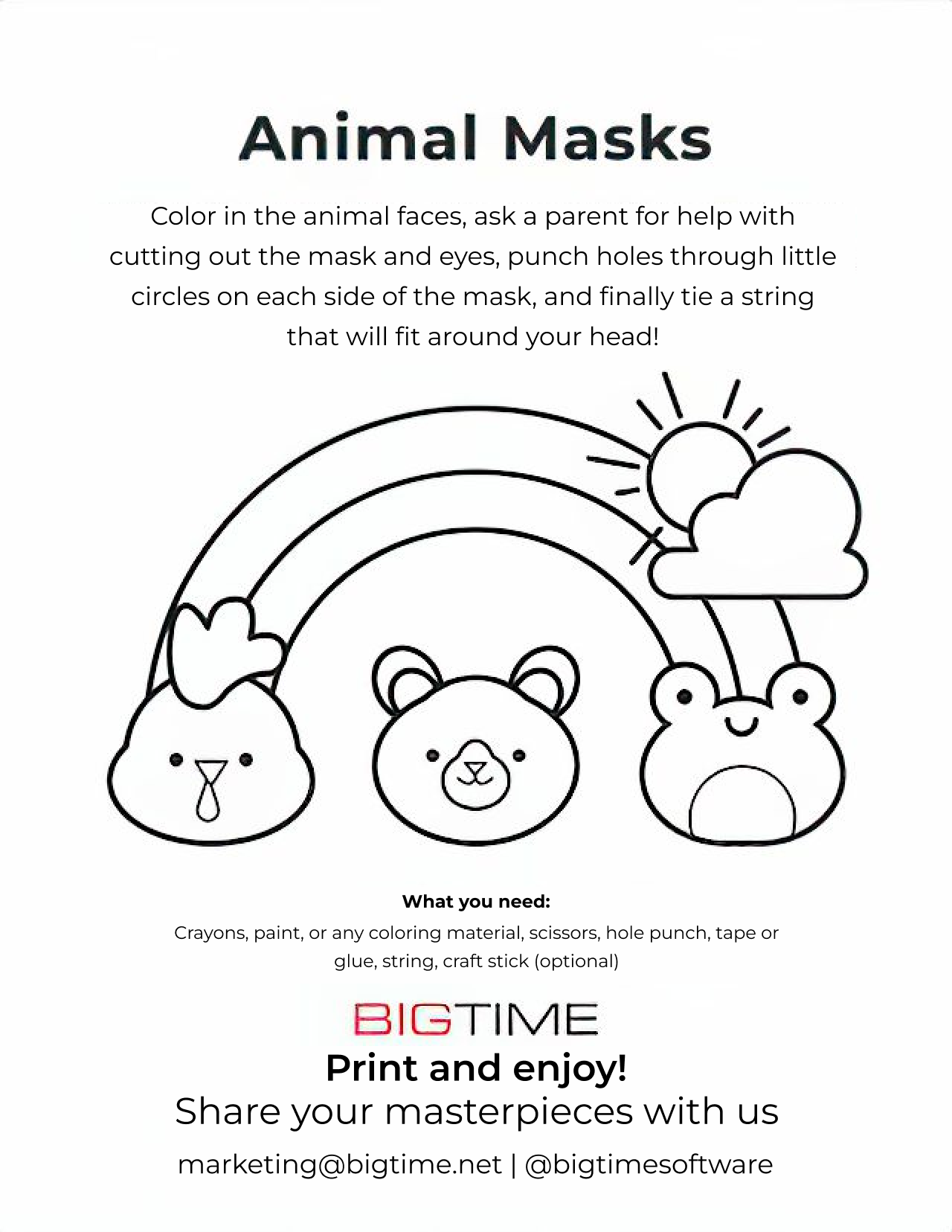 BigTime Fun Animal Masks
