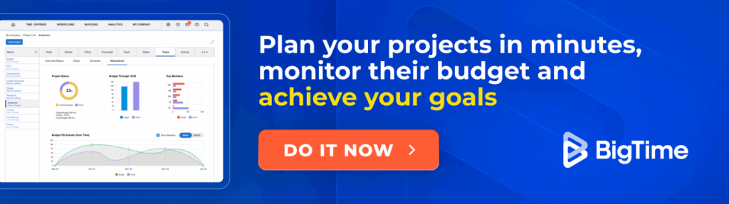Project planning in BigTime