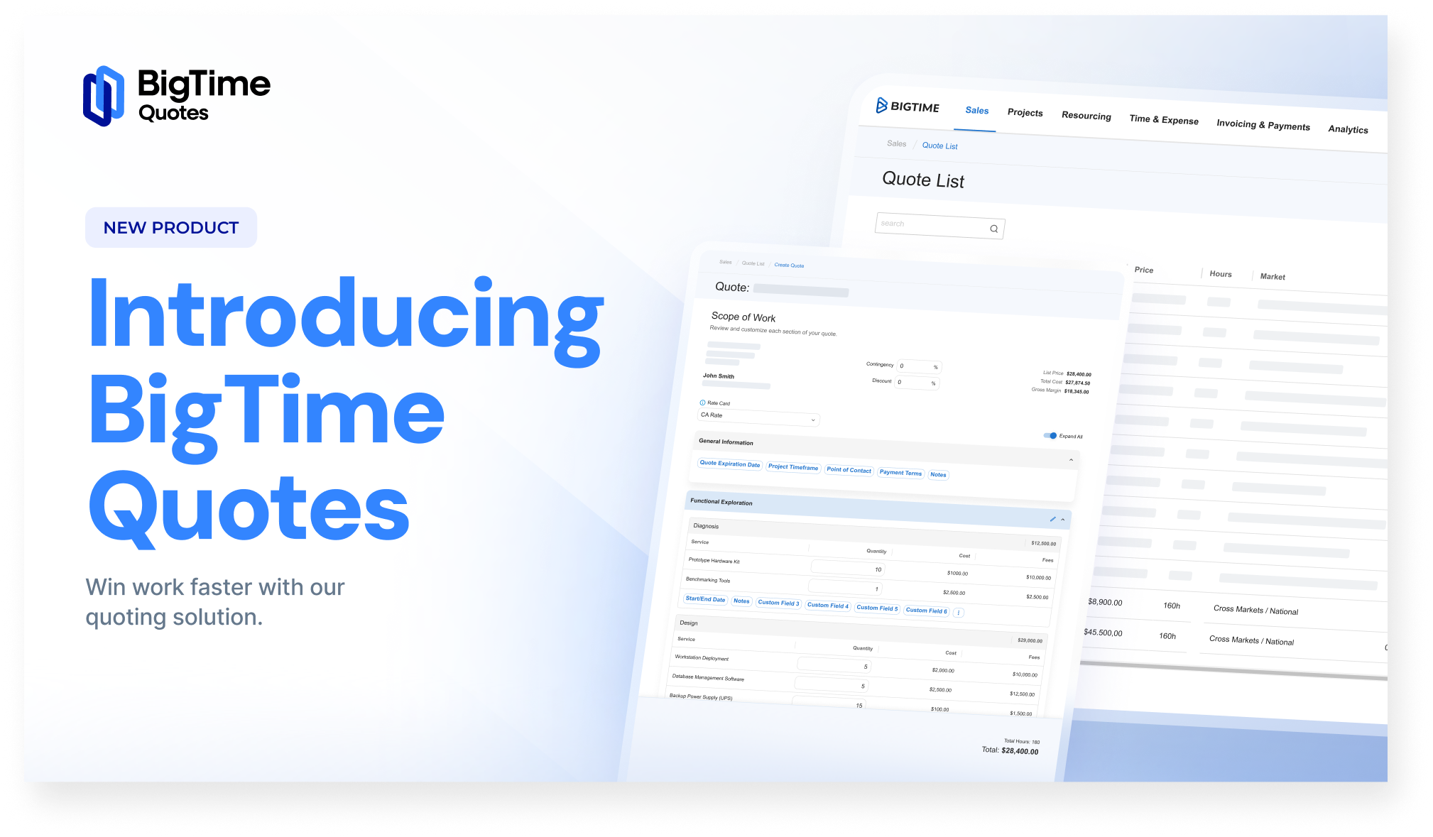 BigTime Quote launch announcement