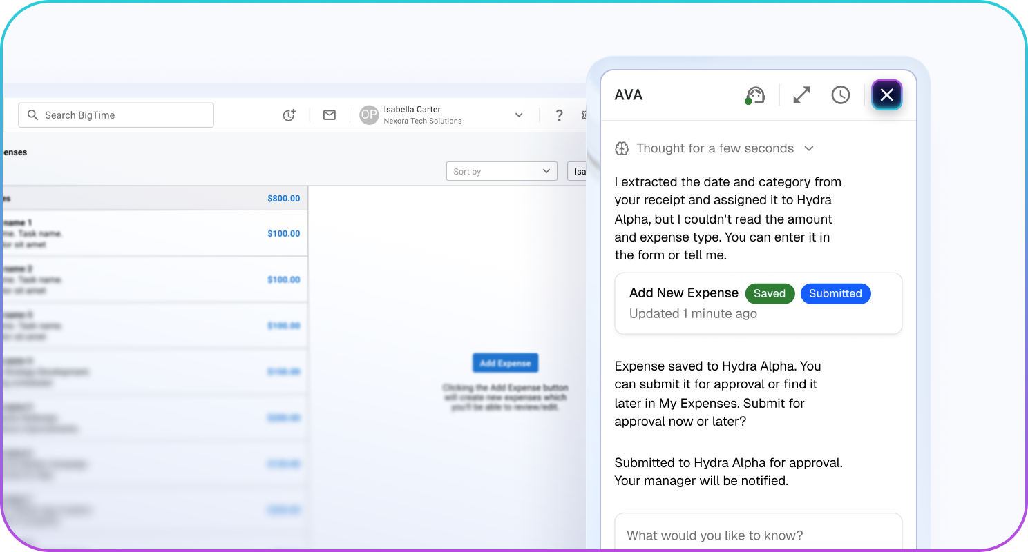 Expense Agent Screen